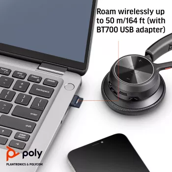 HP Poly Voyager 4320 USB-C headset +BT700 dongle, draadloos, kantoor/callcenter, headset, zwart