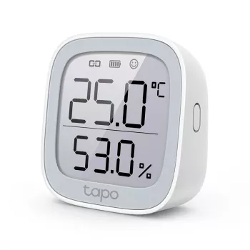 TP-Link Tapo slimme temperatuur- & luchtvochtigheidsmonitor, binnen, temperatuur- & luchtvochtigheidssensor, vrijstaand, draadloos, -20 - 60 °C, 0 - 99%