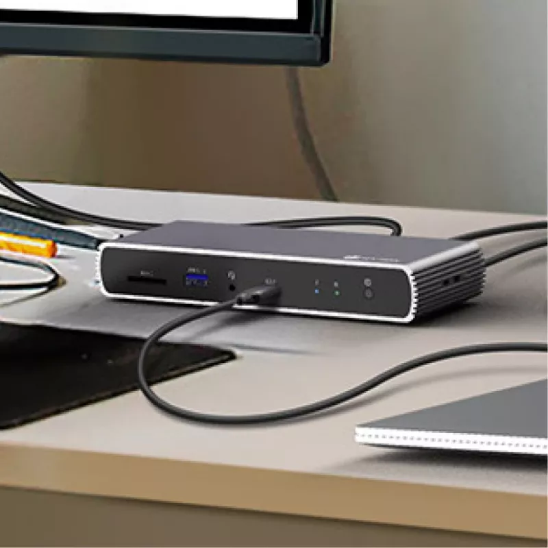 ICY BOX IB-DK4012-CPD bedraad USB 3.2 Gen 1 (3.1 Gen 1) Type-C antraciet, zwart