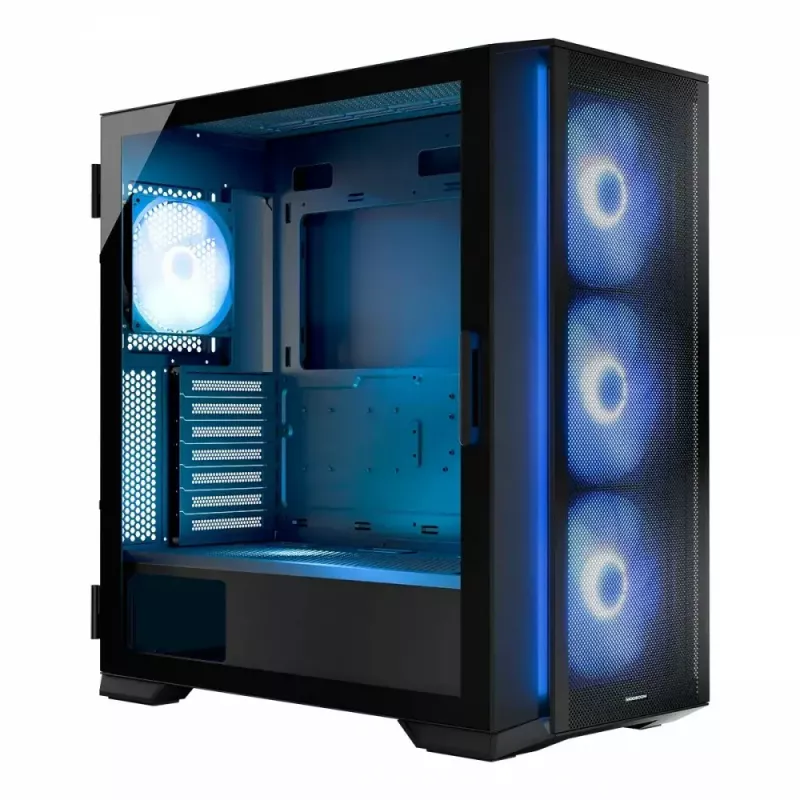 PC-behuizing MODECOM Horizon ARGB FLOW MIDI zwart — E-ATX-ondersteuning, gehard glas, ARGB, USB-C, max. GPU 400 mm
