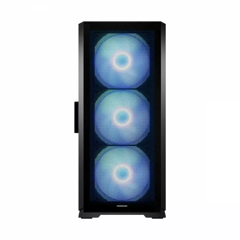 PC-behuizing MODECOM Horizon ARGB FLOW MIDI zwart — E-ATX-ondersteuning, gehard glas, ARGB, USB-C, max. GPU 400 mm