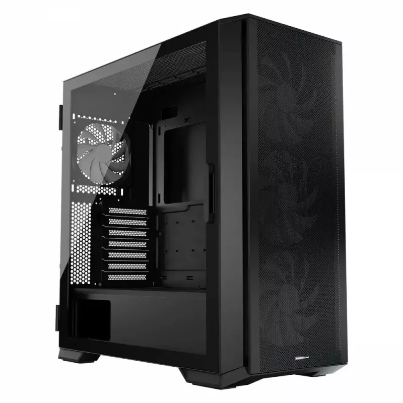 PC-behuizing MODECOM Horizon ARGB FLOW MIDI zwart — E-ATX-ondersteuning, gehard glas, ARGB, USB-C, max. GPU 400 mm