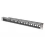 DIGITUS modulair patchpanel, afgeschermd 24-poorts, onbezet, 1U, rackmontage, kleur zwart transparante labelvelden