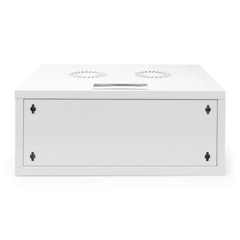 DIGITUS 4U wandmontagekast - SOHO ongemonteerd 241x540x400mm volledig glazen deur grijs