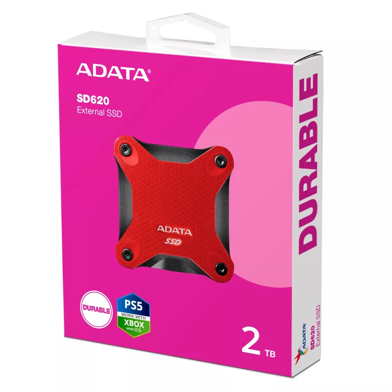 ADATA SD620 2 TB Micro-USB B 3.2 Gen 2 (3.1 Gen 2) zwart, rood