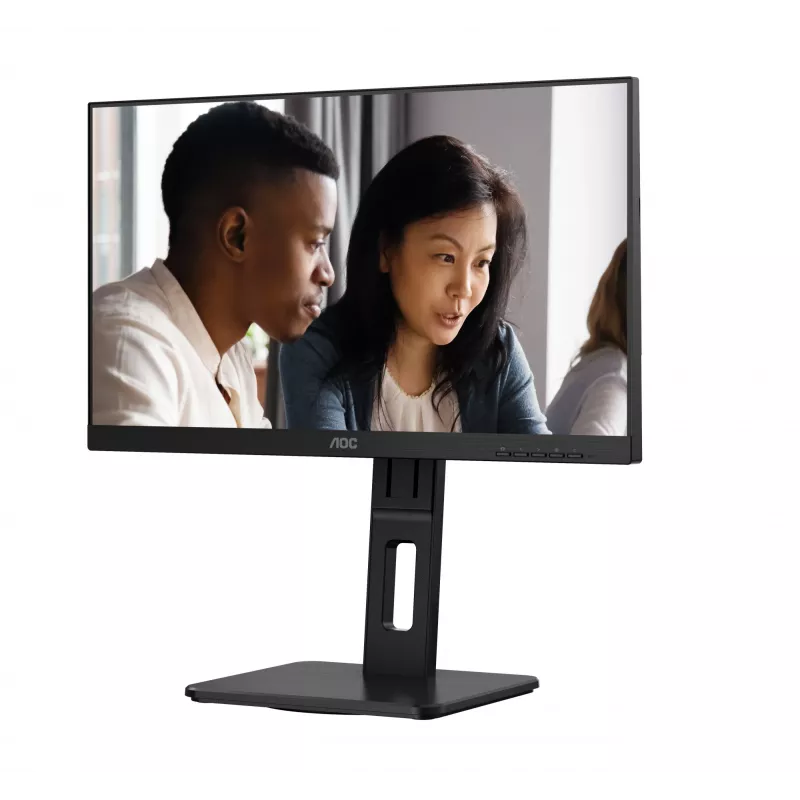 AOC 22E2UMF 21,5 inch (54,6 cm) VA-monitor, 1920 x 1080 Full HD, 75 Hz, 4 ms, HDMI, DisplayPort, VGA, USB-hub, luidsprekers, pivot, in hoogte verstelbaar, zwart
