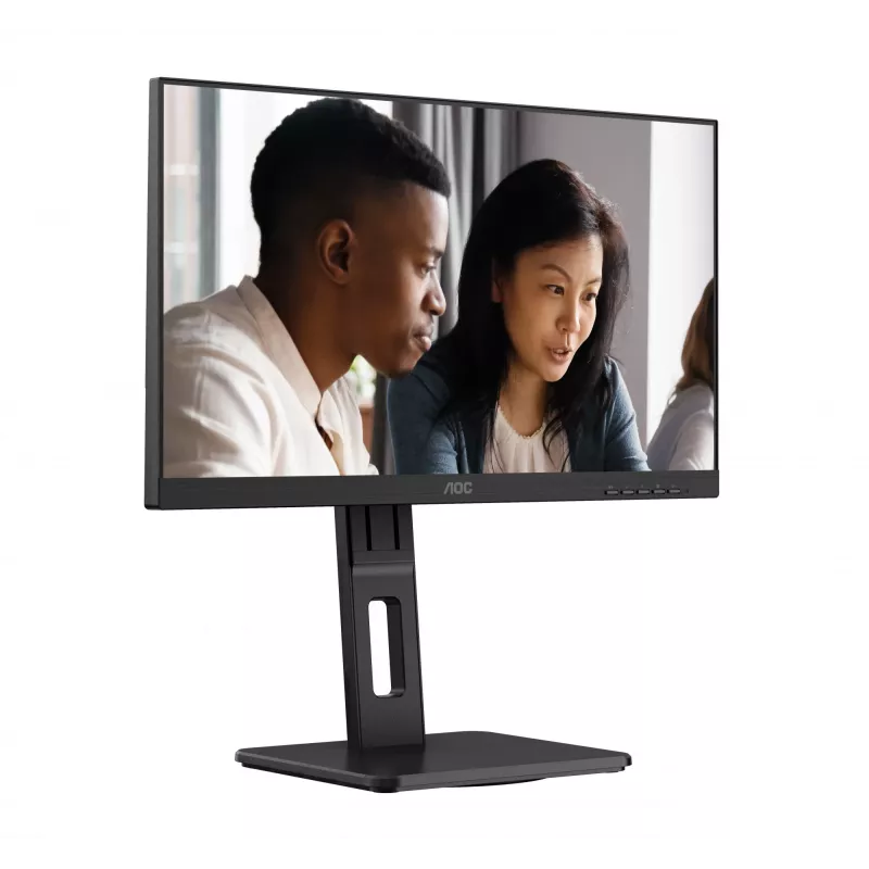 AOC 22E2UMF 21,5 inch (54,6 cm) VA-monitor, 1920 x 1080 Full HD, 75 Hz, 4 ms, HDMI, DisplayPort, VGA, USB-hub, luidsprekers, pivot, in hoogte verstelbaar, zwart