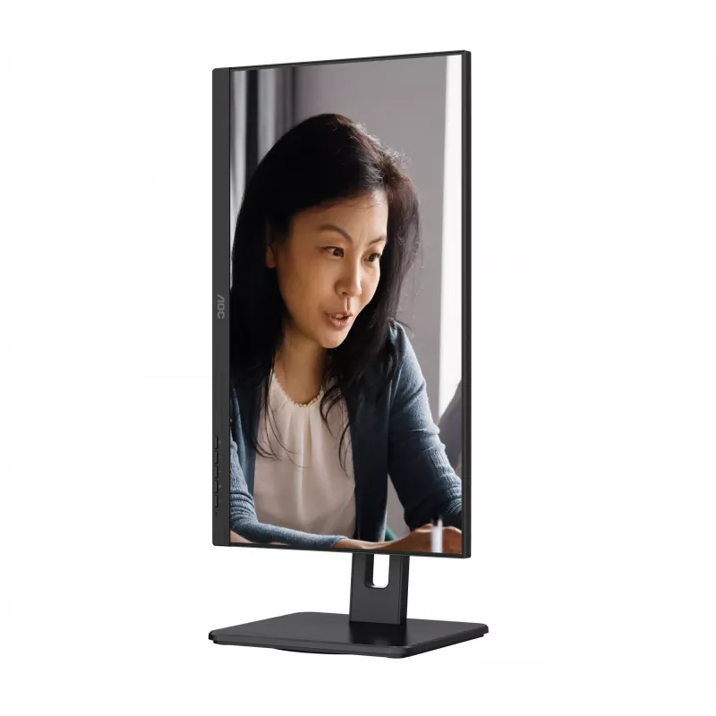 AOC 22E2UMF 21,5 inch (54,6 cm) VA-monitor, 1920 x 1080 Full HD, 75 Hz, 4 ms, HDMI, DisplayPort, VGA, USB-hub, luidsprekers, pivot, in hoogte verstelbaar, zwart