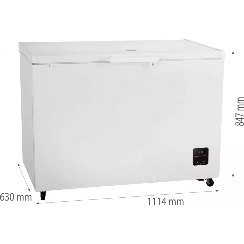 Vrieskist Gorenje FH30EAW — 297 L netto, energieklasse E, vrijstaand, display, wit