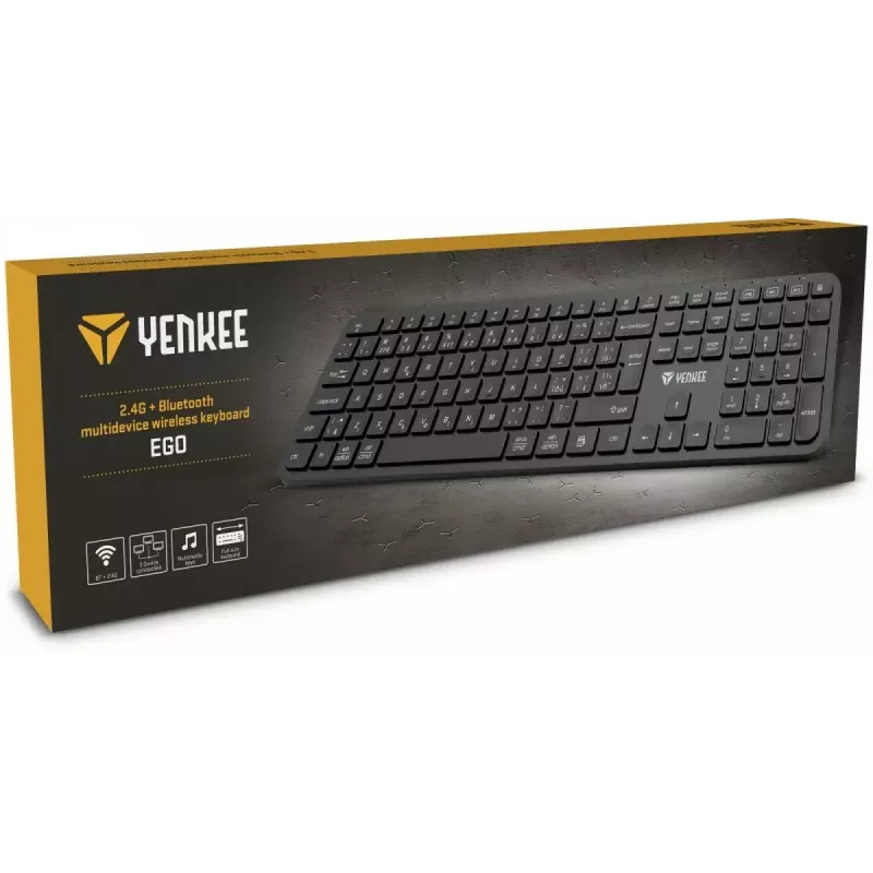 Draadloos toetsenbord YENKEE YKB 2050 EGO 2.4G Bluetooth — compacte layout, draadloze dual-modus