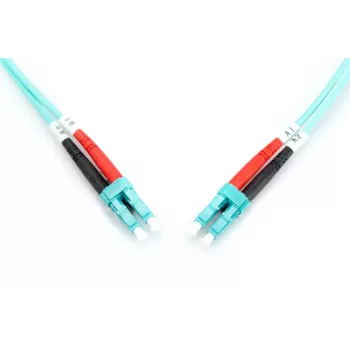 DIGITUS glasvezel-patchkabel, LC naar LC multimode 50/125 µm, duplex, lengte 1 m, klasse OM3