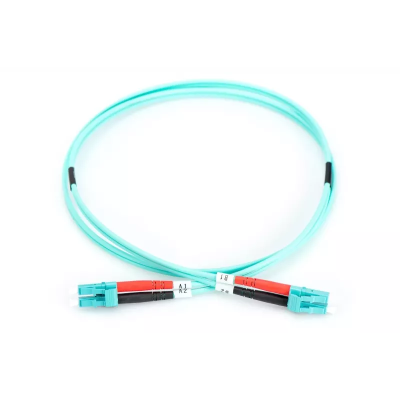 DIGITUS glasvezel-patchkabel, LC naar LC multimode 50/125 µm, duplex, lengte 1 m, klasse OM3