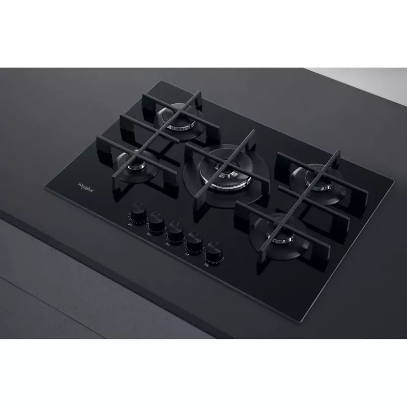 Whirlpool AKWL 728/NB zwart inbouw 75 cm gas 5 zones