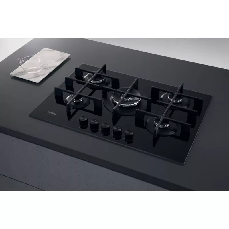Whirlpool AKWL 728/NB zwart inbouw 75 cm gas 5 zones
