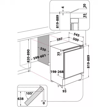 Whirlpool WBUL021 koelkast inbouw 144 L wit