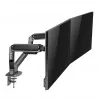 GEMBIRD verstelbare, op het bureau gemonteerde dubbele monitorbeugel, Space Grey