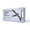 GEMBIRD verstelbare, op het bureau gemonteerde dubbele monitorbeugel, Space Grey