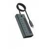 ICY BOX IB-HUB1457-C31 USB 3.2 Gen 1 (3.1 Gen 1) Type-C 10000 Mbit/s blauw, grijs