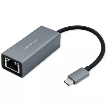 Qoltec 50352 RJ-45-interfacekaart USB Type-C bus grijs