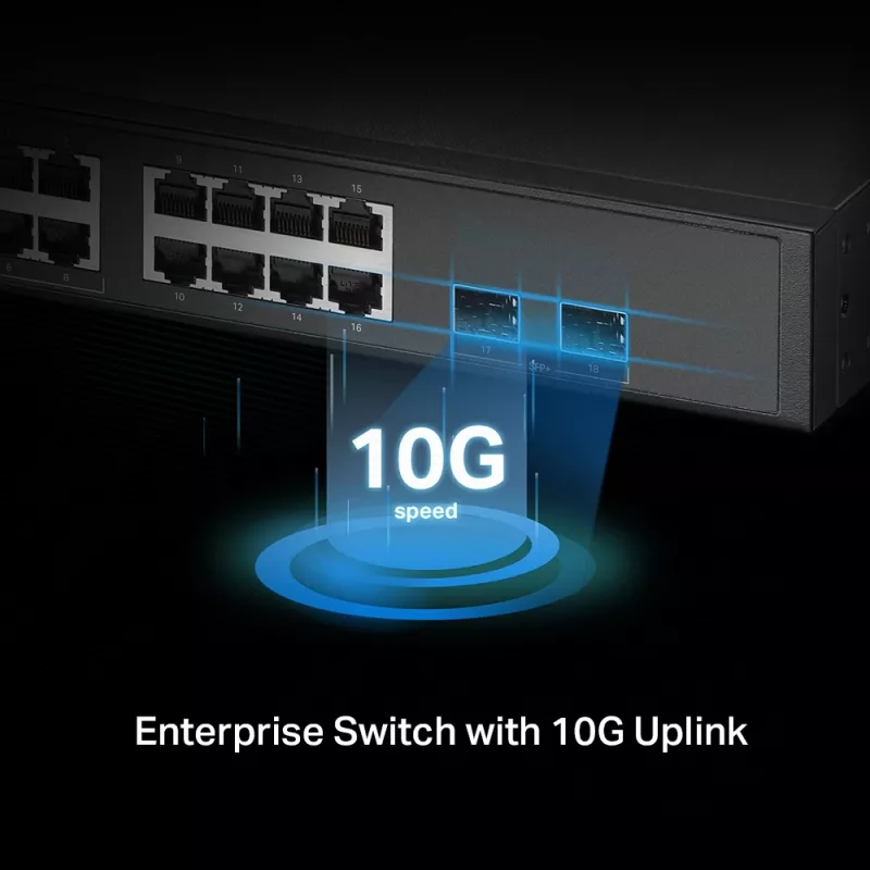 TP-Link Omada 16-poorts 2.5G en 2-poorts 10GE SFP+ L2+ managed switch met 8-poorts PoE+