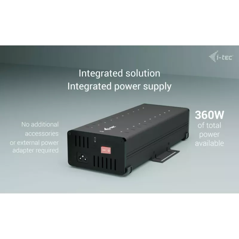 i-tec USB-C/USB-A metalen laad- + datahub, 15W per aansluiting, 20x USB-C