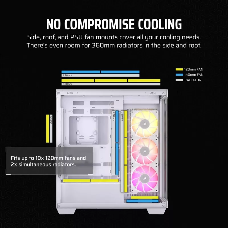 CORSAIR pc-behuizing - Icue Link 3500x RGB midtower - wit