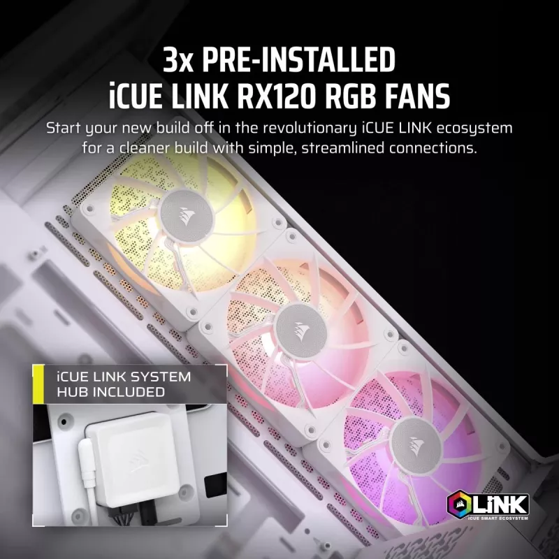 CORSAIR pc-behuizing - Icue Link 3500x RGB midtower - wit