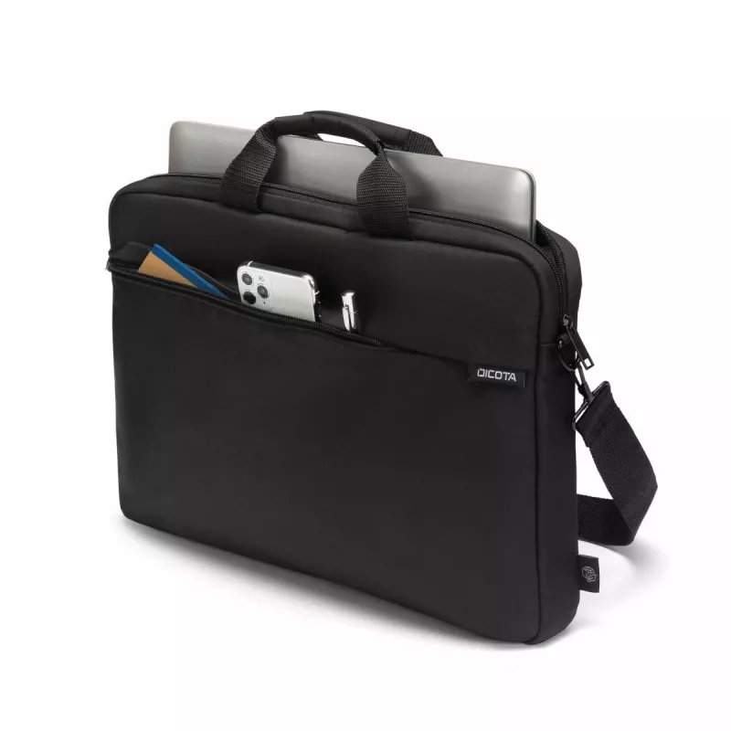 DICOTA slanke Case One - 10-12,5 inch notebooktas - zwart / 300d gerecycled PET-polyester