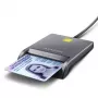 Axagon CRE-SM3T USB-A smart-/ID-kaartlezer, plat, USB 2.0, 1,3 m, zwart, 56 g