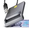 Axagon CRE-SM3T USB-A smart-/ID-kaartlezer, plat, USB 2.0, 1,3 m, zwart, 56 g