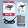 Axagon CRE-SM3T USB-A smart-/ID-kaartlezer, plat, USB 2.0, 1,3 m, zwart, 56 g