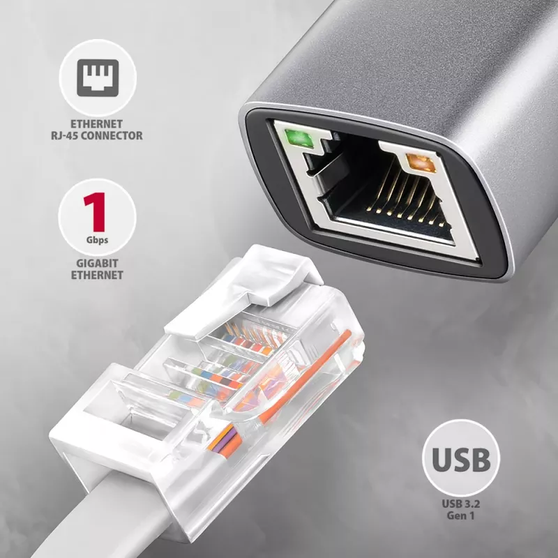 Axagon ADE-TXPD USB-C Gigabit Ethernet-adapter met PD 100W