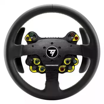 Thrustmaster Evo Racing 32R Leather zwart, geel stuurwiel pc, PlayStation 4, PlayStation 5, Xbox, Xbox One
