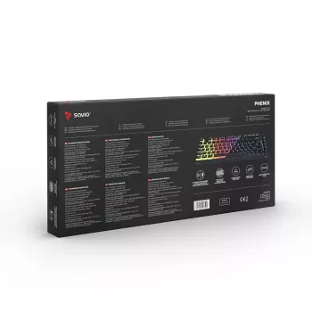 Gamingtoetsenbord Savio SAVGK-PHENIX geel USB RF draadloos Bluetooth mechanisch 82 toetsen RGB