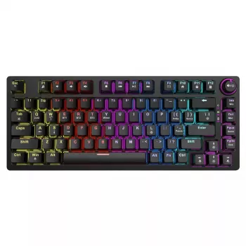 Gamingtoetsenbord Savio SAVGK-PHENIX geel USB RF draadloos Bluetooth mechanisch 82 toetsen RGB