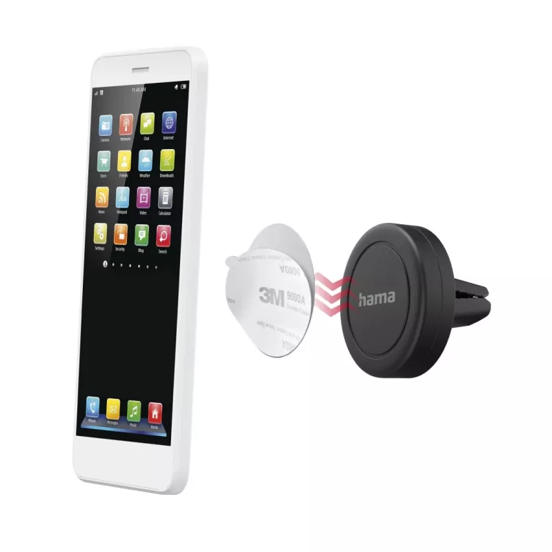 Hama magneet passieve houder mobiele telefoon smartphone zwart 00201517