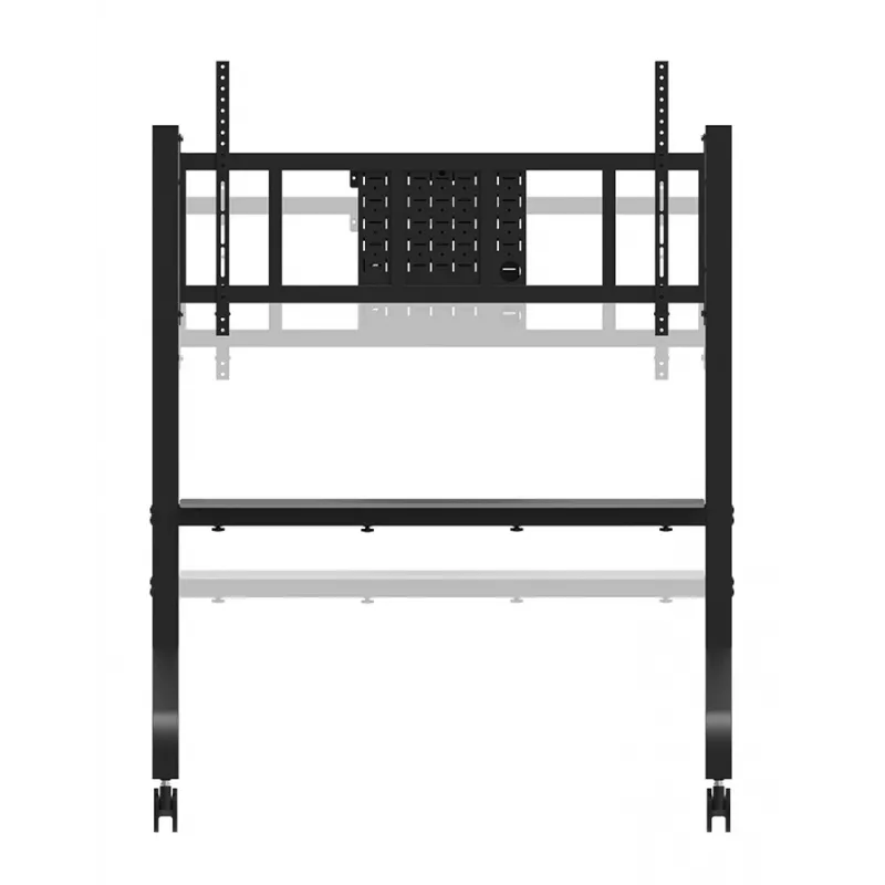 Neomounts MOVE Go XL FL50-575BL1 tv-trolley 65-110 inch, max. 125 kg, in hoogte verstelbaar 129-139 cm, VESA 100x100-1100x600, afsluitbaar, TÜV-gecertificeerd, zwart