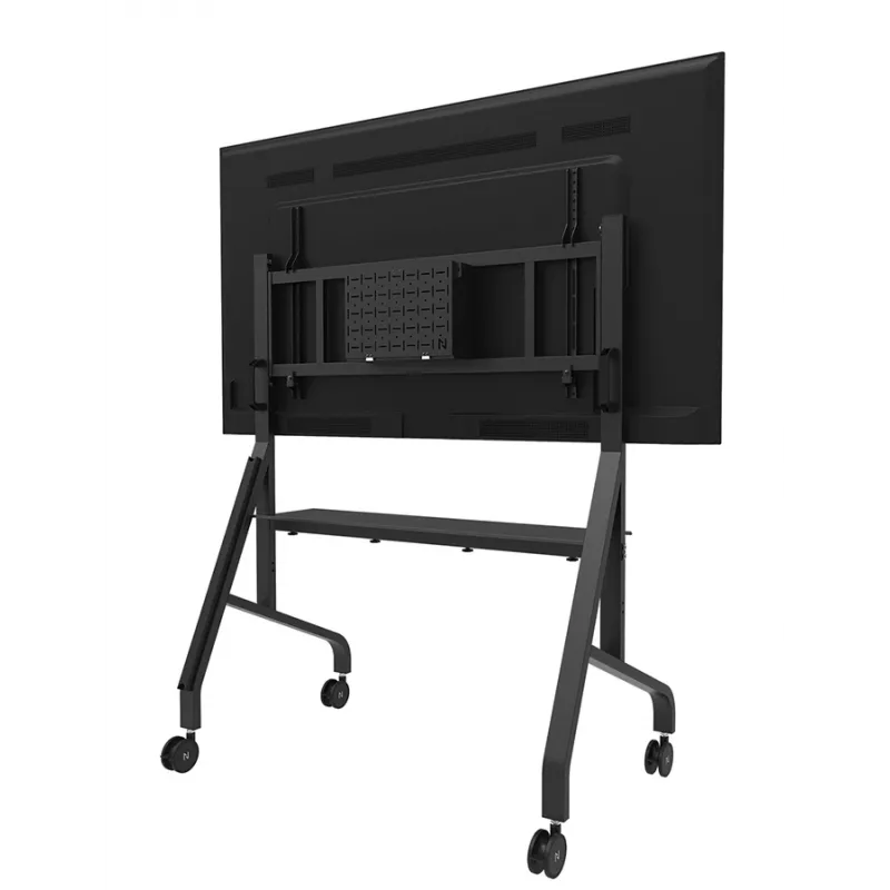 Neomounts MOVE Go XL FL50-575BL1 tv-trolley 65-110 inch, max. 125 kg, in hoogte verstelbaar 129-139 cm, VESA 100x100-1100x600, afsluitbaar, TÜV-gecertificeerd, zwart