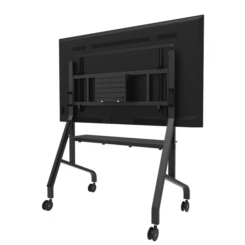 Neomounts MOVE Go XL FL50-575BL1 tv-trolley 65-110 inch, max. 125 kg, in hoogte verstelbaar 129-139 cm, VESA 100x100-1100x600, afsluitbaar, TÜV-gecertificeerd, zwart