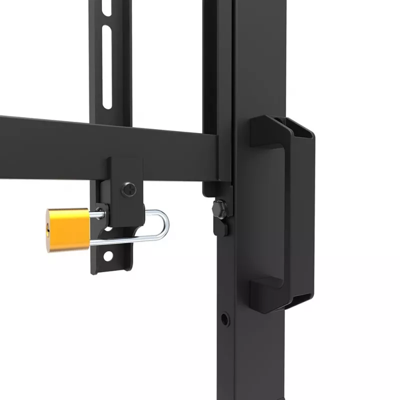 Neomounts MOVE Go XL FL50-575BL1 tv-trolley 65-110 inch, max. 125 kg, in hoogte verstelbaar 129-139 cm, VESA 100x100-1100x600, afsluitbaar, TÜV-gecertificeerd, zwart