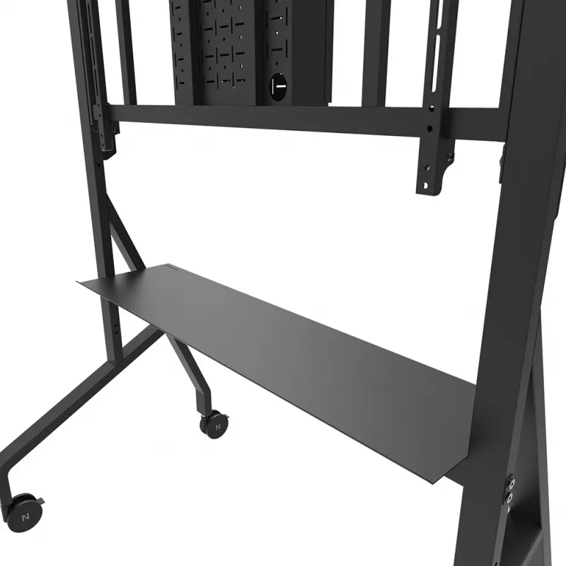 Neomounts MOVE Go XL FL50-575BL1 tv-trolley 65-110 inch, max. 125 kg, in hoogte verstelbaar 129-139 cm, VESA 100x100-1100x600, afsluitbaar, TÜV-gecertificeerd, zwart