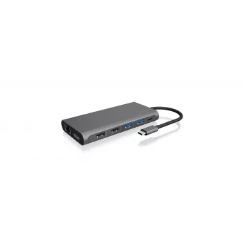 ICY BOX IB-DK4050-CPD bedraad USB 3.2 Gen 1 (3.1 Gen 1) Type-C antraciet