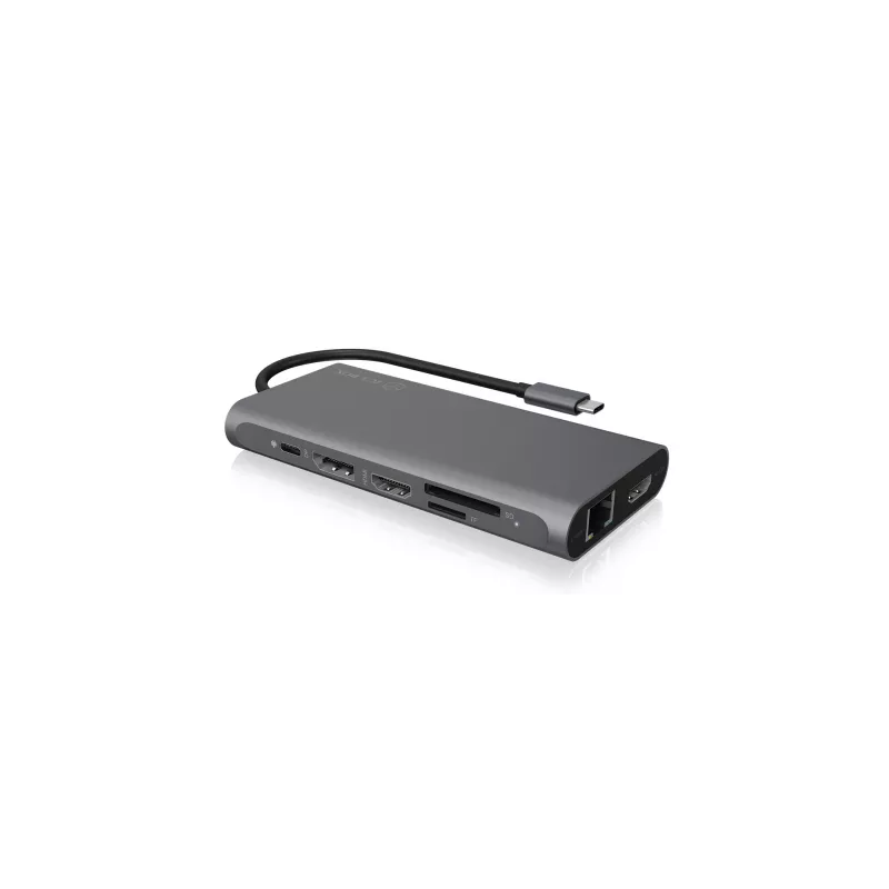 ICY BOX IB-DK4050-CPD bedraad USB 3.2 Gen 1 (3.1 Gen 1) Type-C antraciet