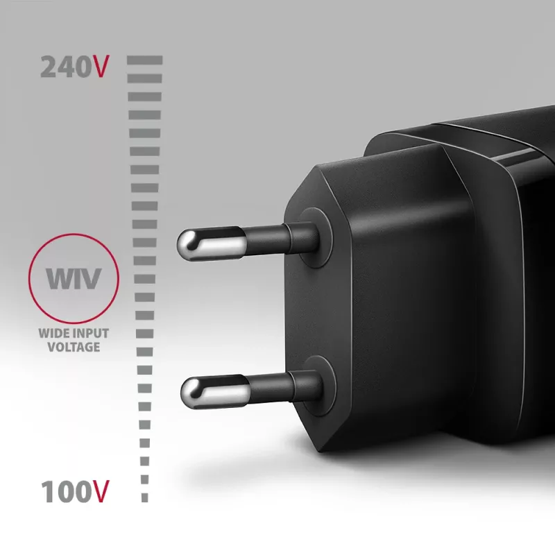 Axagon ACU-PD30 PD3.0 & QC4+ 1x uitgang wandlader 30W, binnen, AC, zwart