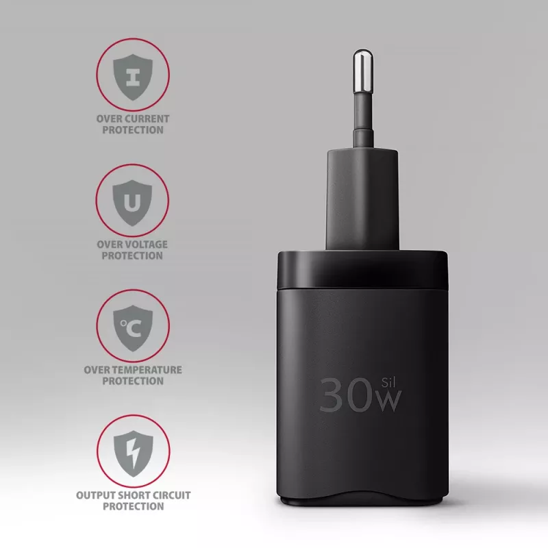 Axagon ACU-PD30 PD3.0 & QC4+ 1x uitgang wandlader 30W, binnen, AC, zwart