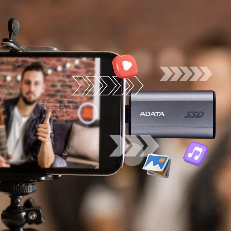 ADATA SC750 500 GB USB Type-C 3.2 Gen 2 (3.1 Gen 2) grijs
