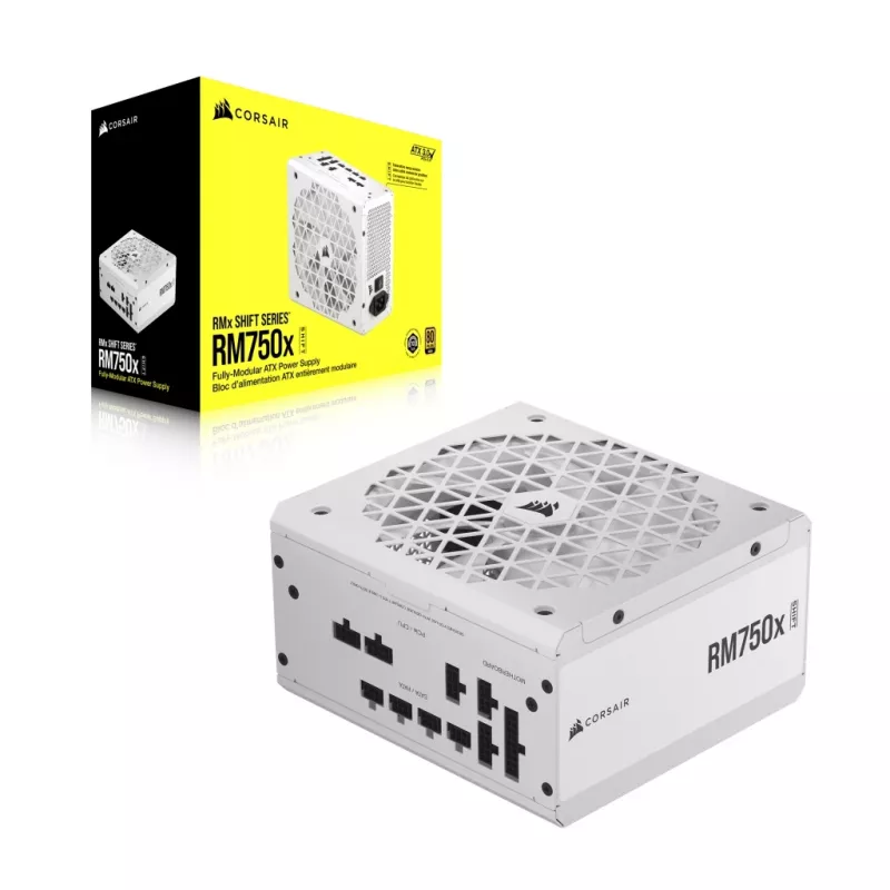 CORSAIR voeding - Rm750x Shift 80 Plus Gold volledig modulair ATX - wit