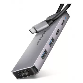Axagon HMC-5H60 USB 5Gbps hub, 2x USB-A, 1x USB-C, HDMI 4k/60Hz, PD 100W, USB-C-kabel