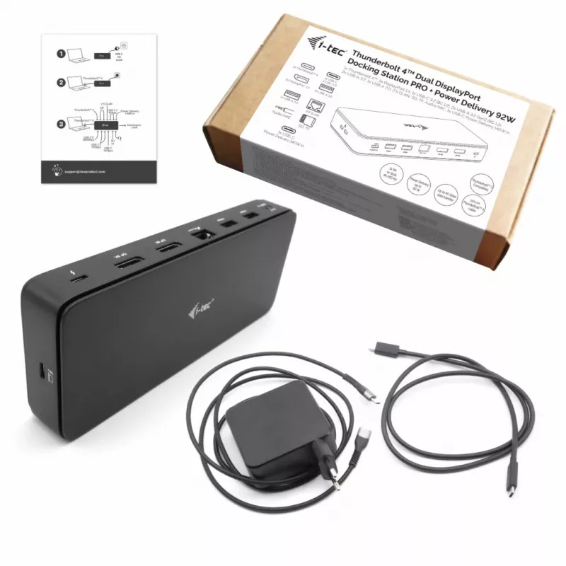 i-tec Thunderbolt 4 dual DisplayPort dockingstation PRO + Power Delivery 92 W