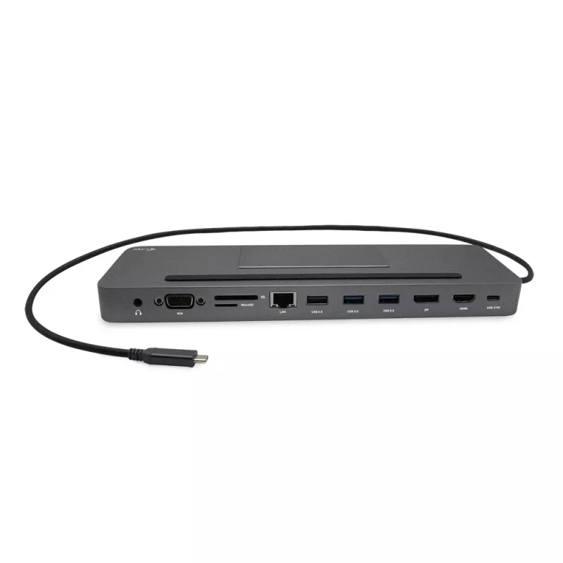 i-tec Metal SB-C ergonomisch 4K 3x display dockingstation met Power Delivery 85 W + universele oplader 100 W